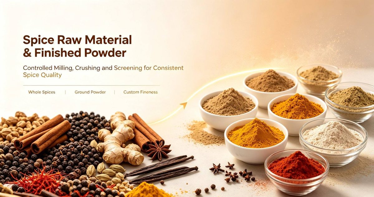 Spice powder production line for industrial spice processing