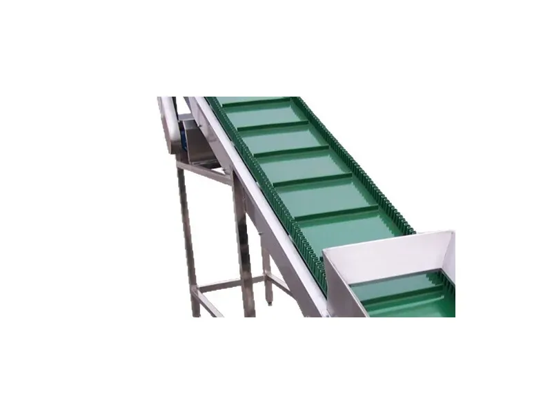 Industrial belt conveyor front view