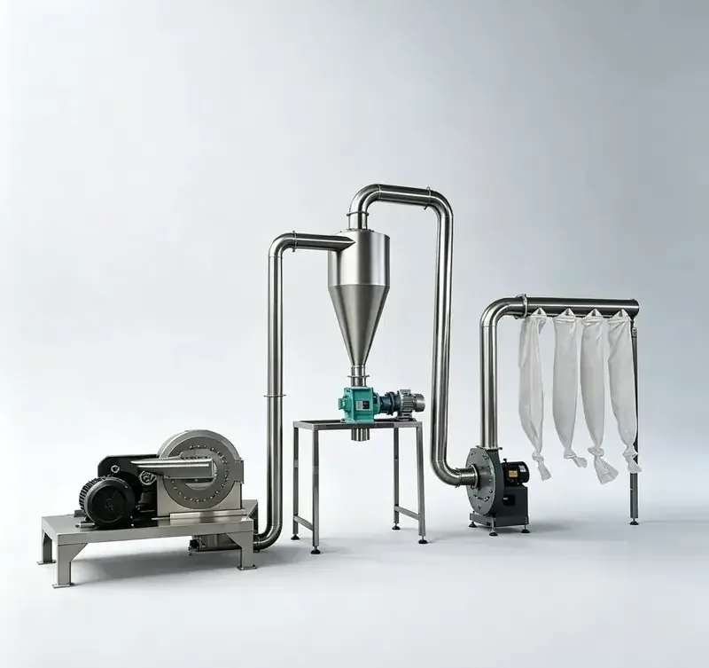 Chili Powder Grinding Machine with cyclone discharge