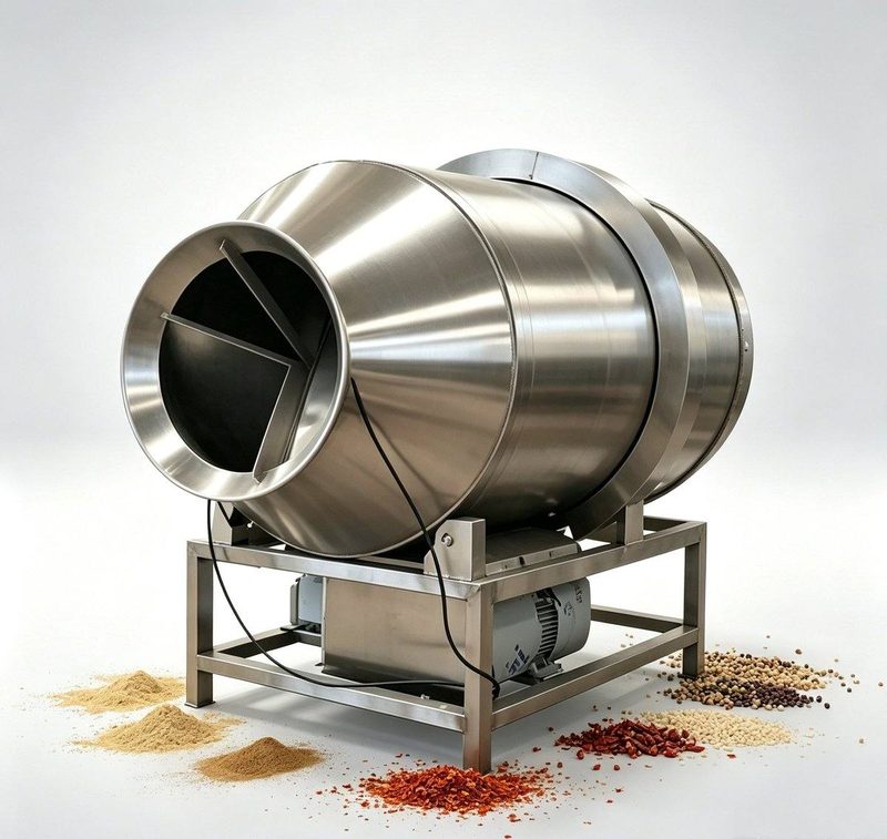 Industrial Drum Mixer with material samples Industrial Drum Mixer with material samples