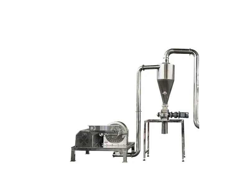 Complete industrial grinding system with pin mill and dust collector