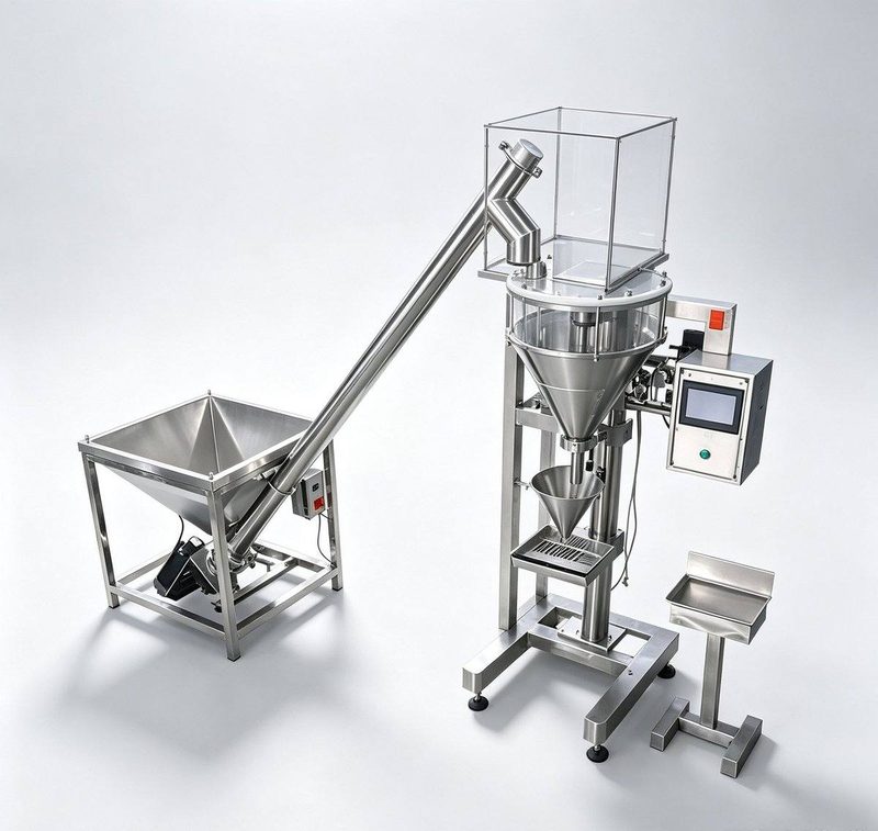 Automatic Powder Packing Machine Automatic powder packing machine with hopper and control box
